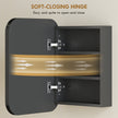 Soft-close mirror bathroom cabinet in black – image 8