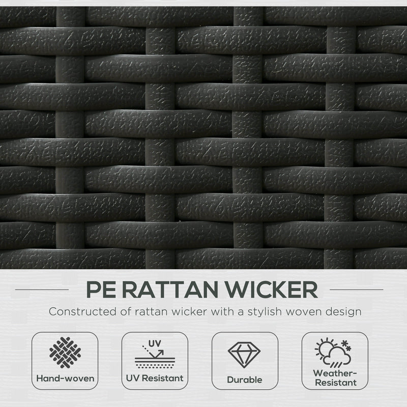 Black reclining rattan lounger set – image 4