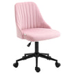 Vinsetto Velvet-Feel Armless Office Chair - Pink – view 10