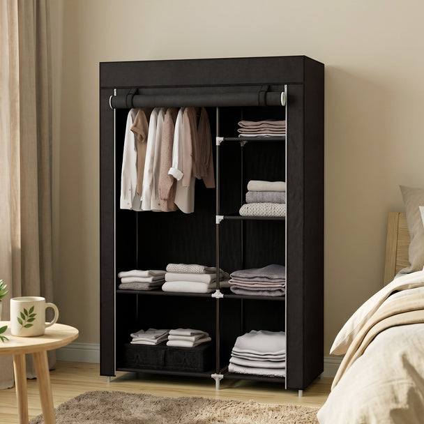 103 cm black fabric wardrobe – image 2