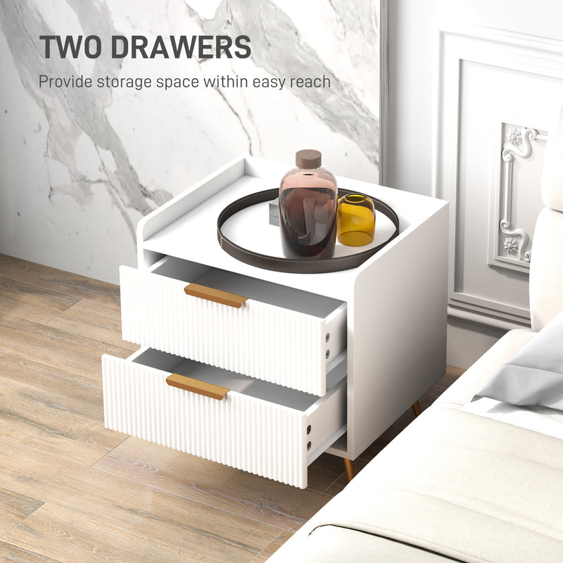 White 2-drawer bedside table – image 5