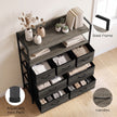 HOMCOM Chest of Drawers, Bedroom Fabric Dresser with 7 Drawers, Storage Organiser Unit with Open Shelves, Grey – view 7