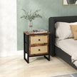 Industrial rattan bedside table – image 2