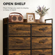 HOMCOM Rustic Chest of Six Fabric Drawers - Rustic Brown – view 5