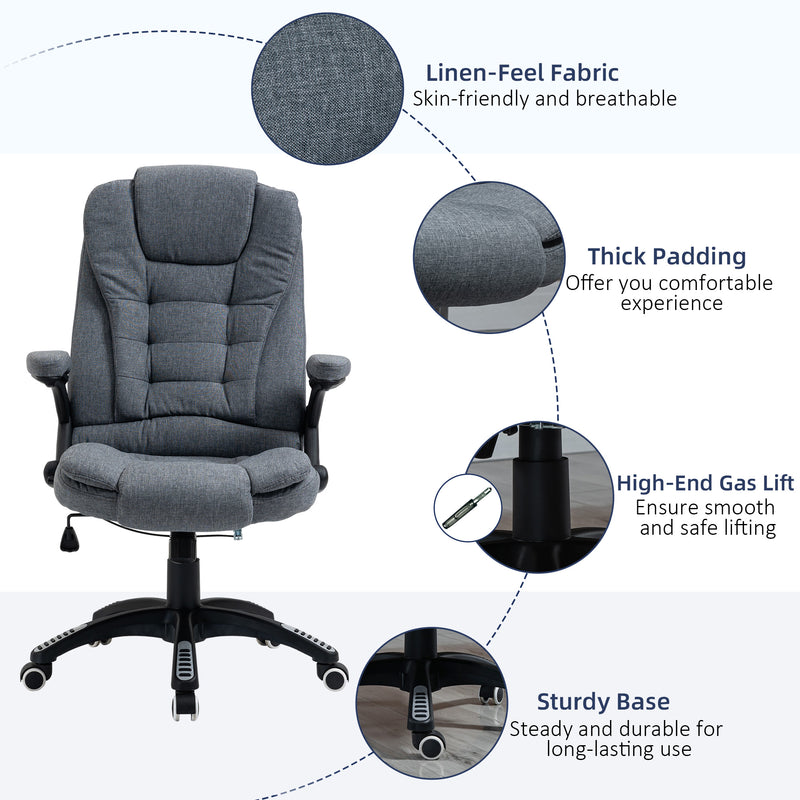 Linen-feel reclining office chair – image 8