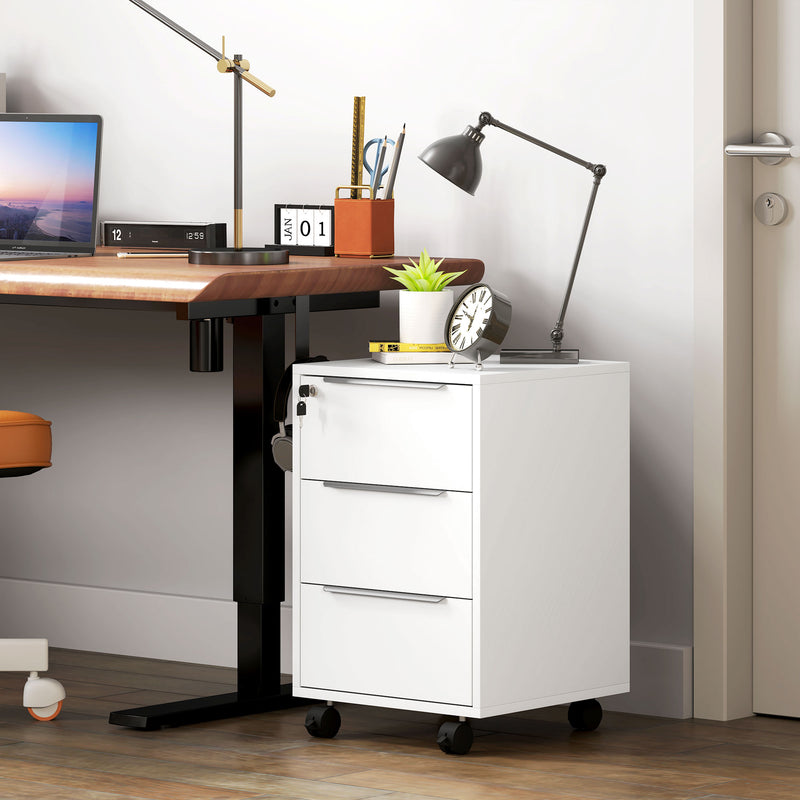 White 3-drawer lockable cabinet – image 9