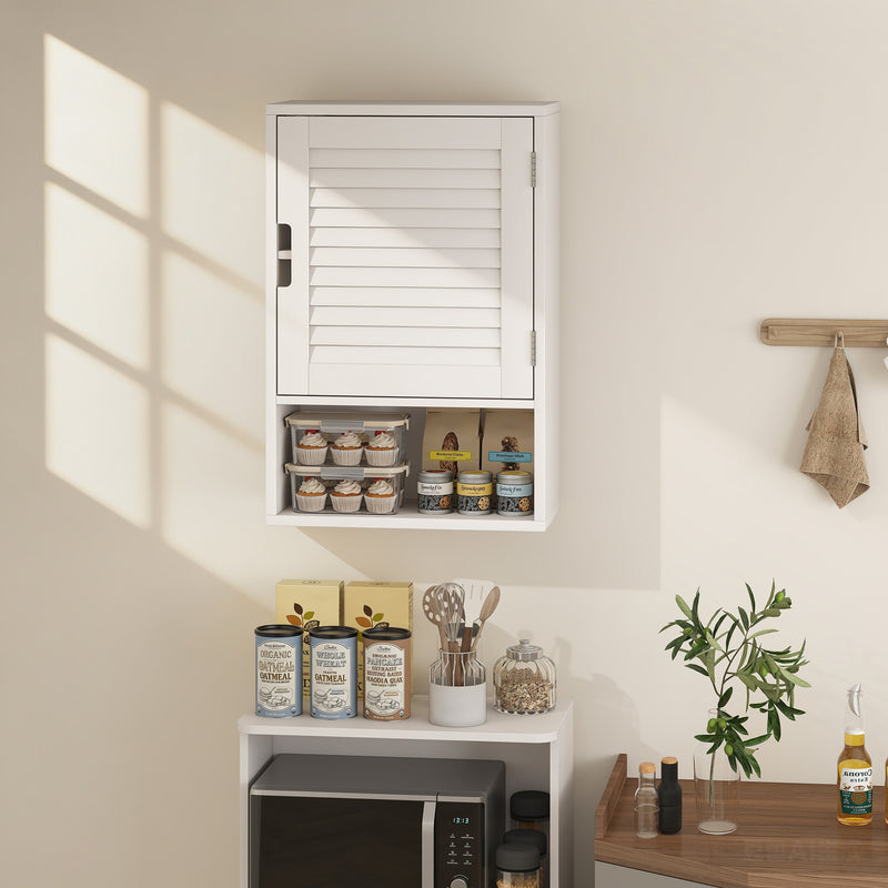 40 cm louvred bathroom wall cabinet in white – image 9