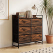 HOMCOM Rustic Chest of Six Fabric Drawers - Rustic Brown – view 2