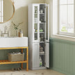White tall bathroom cabinet – image 2
