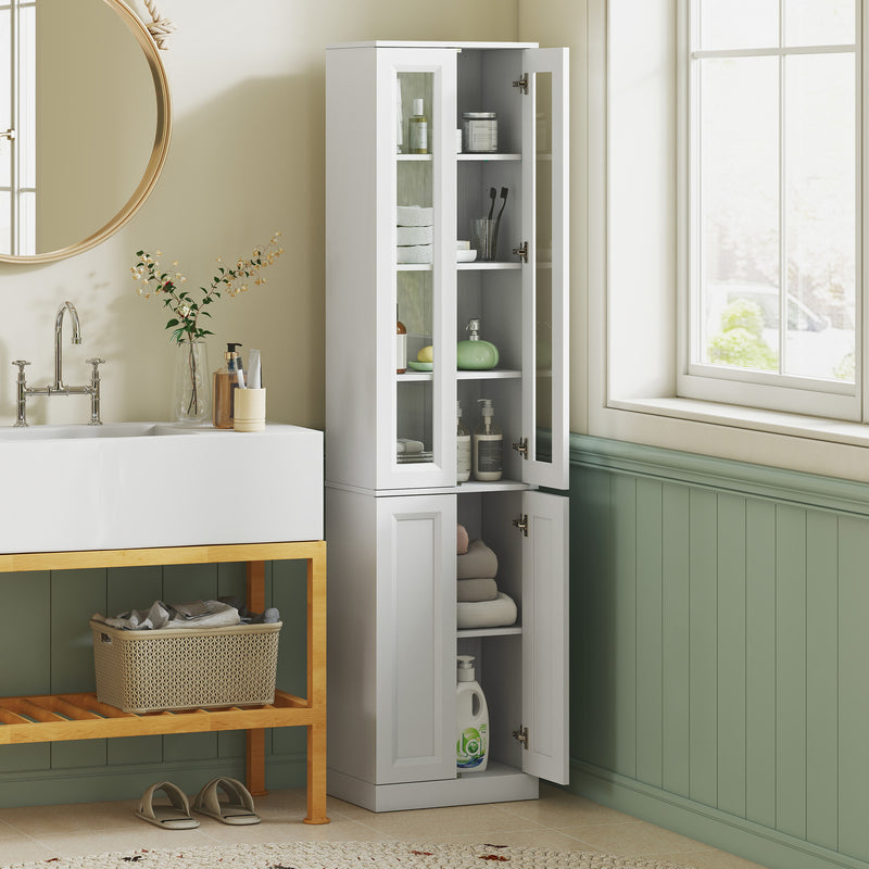White tall bathroom cabinet – image 2