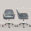 Velvet tub office chair – grey – image 3