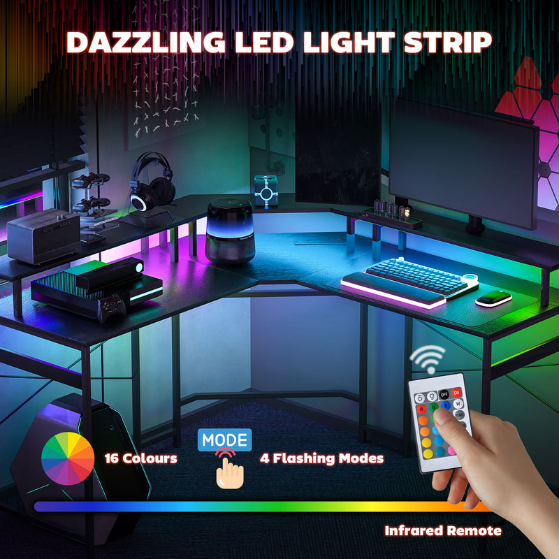 Corner LED desk – black – image 5