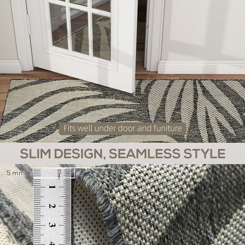 Grey leaf pattern rug 230 x 160 cm – image 7