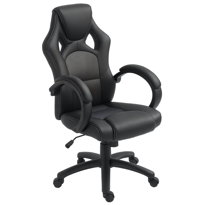 Faux leather swivel office chair – image 10