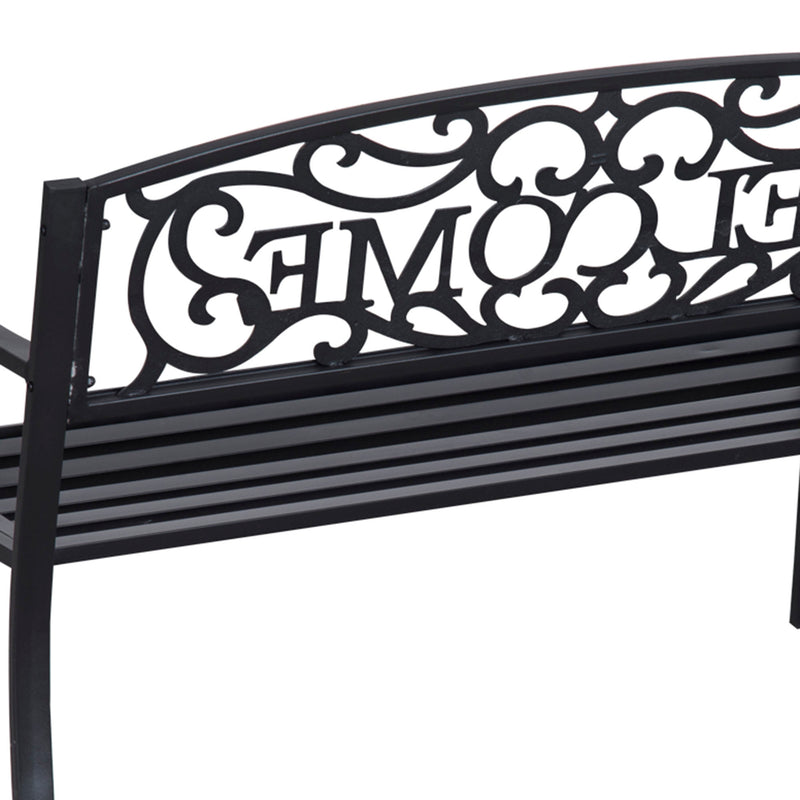 Contoured steel garden bench – image 8