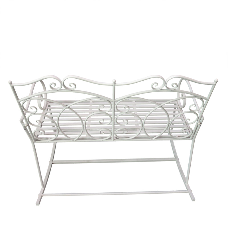 White rocking garden bench – image 9