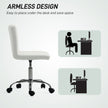 HOMCOM PU Leather Armless Office Chair, Modern Vanity Computer Swivel Chair with Rolling Wheels and Adjustable Height – view 5