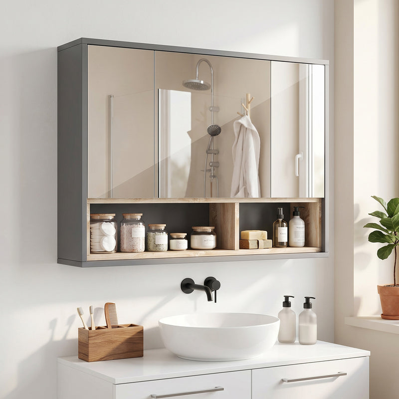 80 cm grey mirror cabinet – image 2