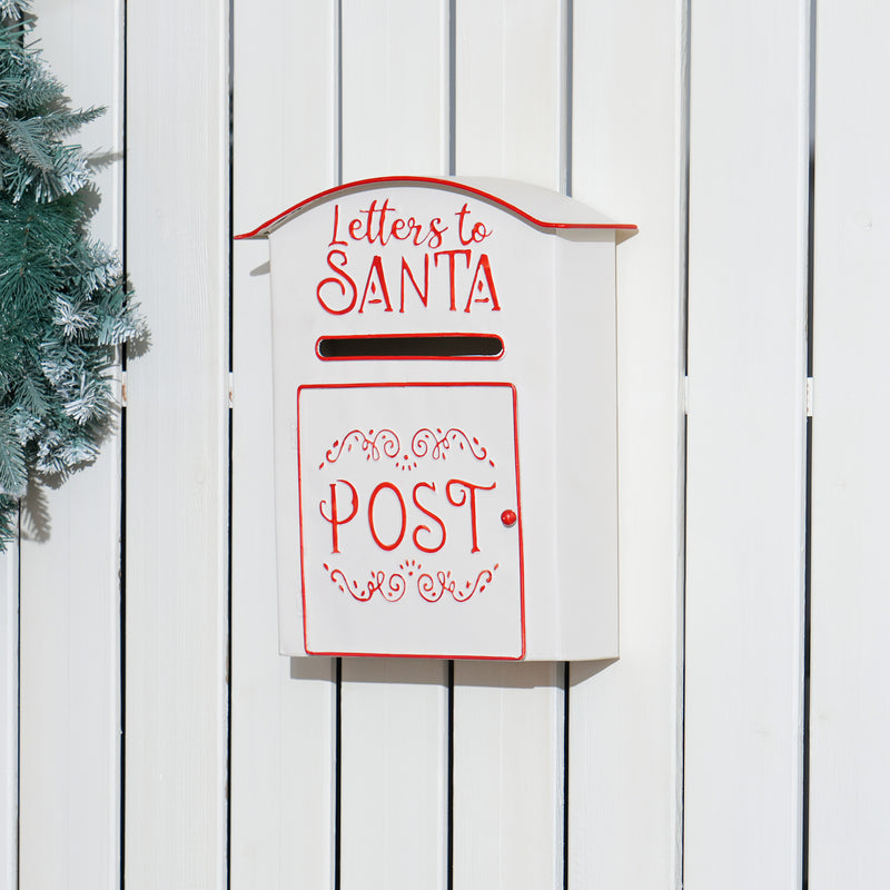 White Letters to Santa Postbox for A5 Letters mounted on display