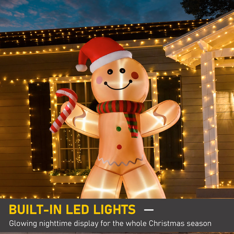 LED lighting on the 8ft gingerbread man Christmas inflatable