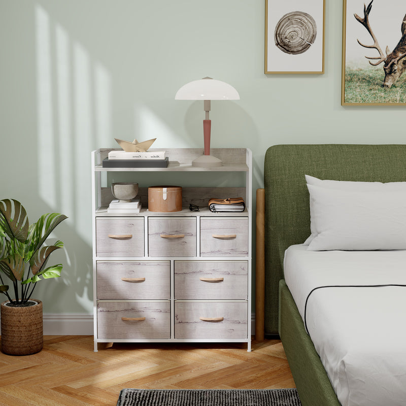 White & natural 7-drawer storage unit – image 8