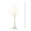 Height diagram of the 5ft pre-lit white birch tree