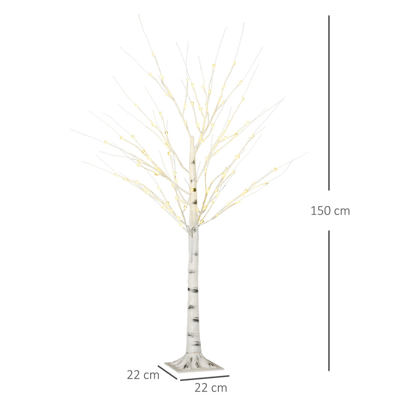 Height diagram of the 5ft pre-lit white birch tree