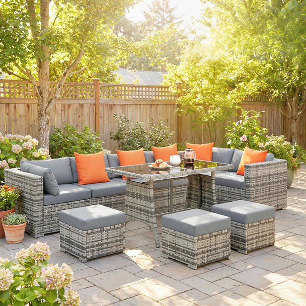 10-piece rattan corner dining set – image 2