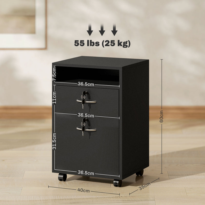 Mobile filing cabinet – black – image 3