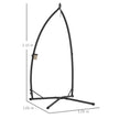 Outsunny Hammock Chair Stand Only, Hanging Chair Stand with X-Shape Base, Heavy Duty Steel Single Hammock Egg Swing – view 3