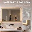 HOMCOM Bathroom Mirror with LED Lights, 100x70cm Rectangle Bathroom Mirror, Dimmable, Bluetooth, Anti-Fog, Gold Tone – view 7