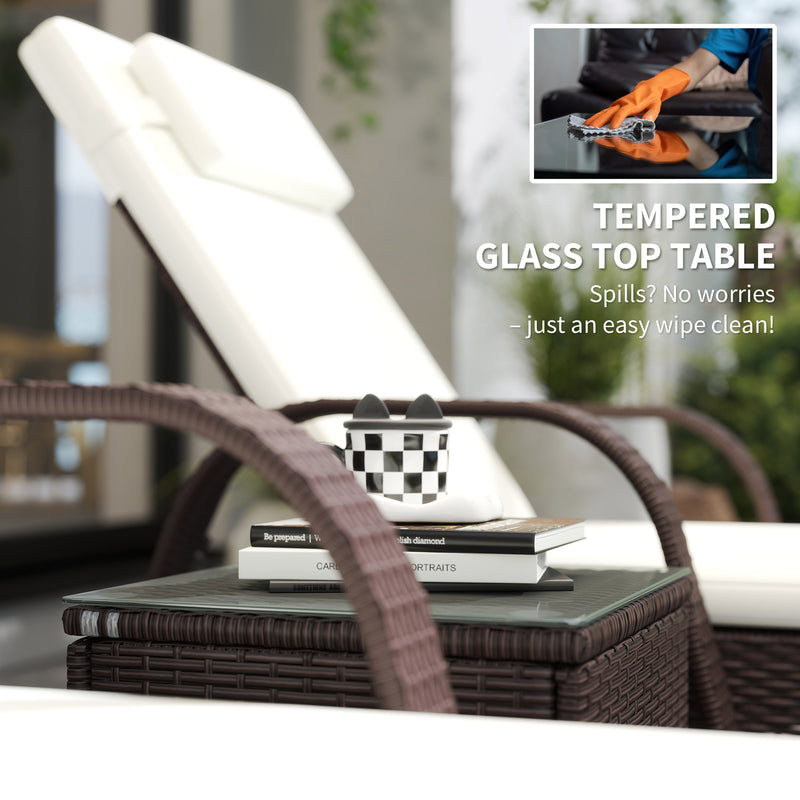 Brown rattan sun lounger set of 2 – image 8