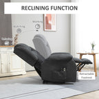 HOMCOM Power Lift Recliner Chair with Vibration Massage, Lift Chair for Elderly with Footrest, Remote, Side Pocket, Dark Grey