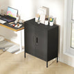 HOMCOM Metal Storage Cabinet with Lock and Adjustable Shelves - Black – view 8