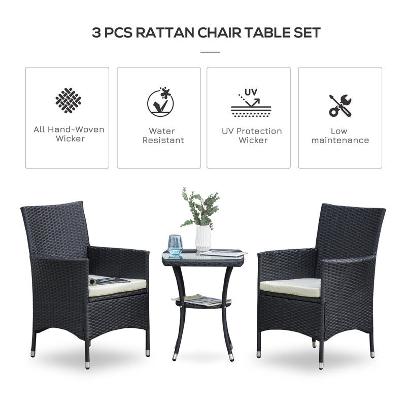3-piece rattan bistro set – image 4