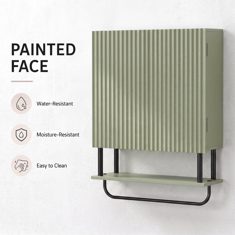 Green wavy door wall cabinet – image 7