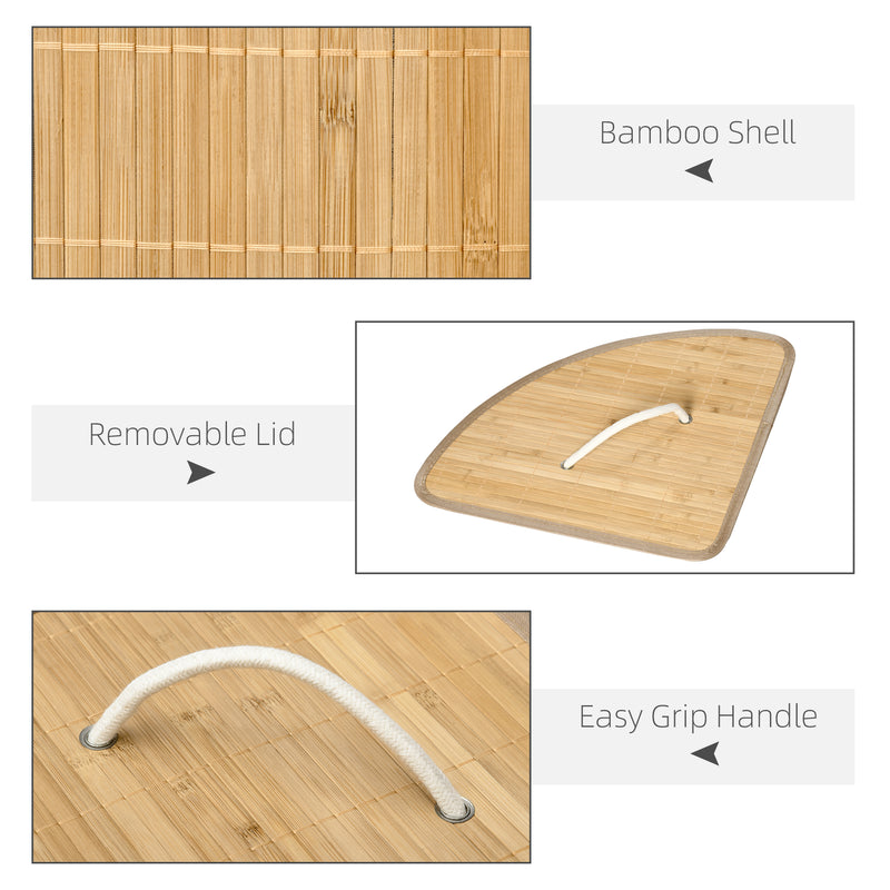 Corner bamboo laundry basket – image 6