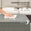 Rattan glass-top coffee table – image 5