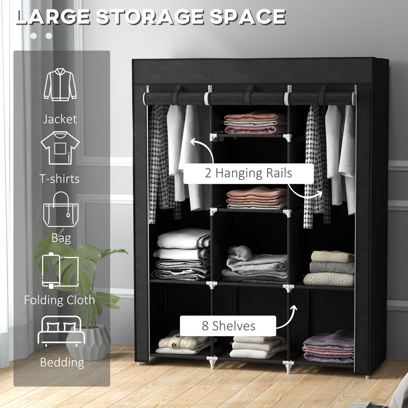 125 cm black fabric wardrobe – image 4