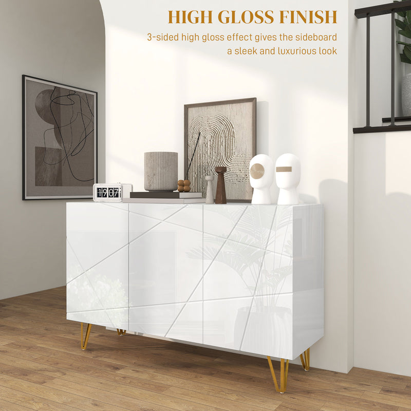 White gloss hairpin sideboard – image 4