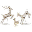 3-Piece Rattan Reindeer Family on a white background