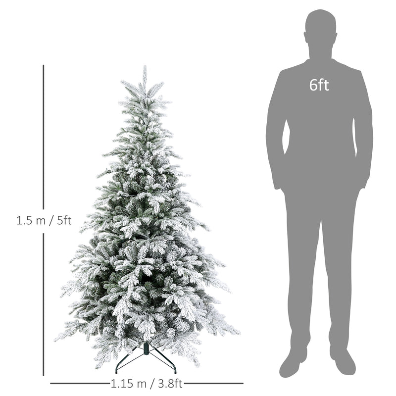 5ft pre-lit bushy flocked Christmas tree – image 3