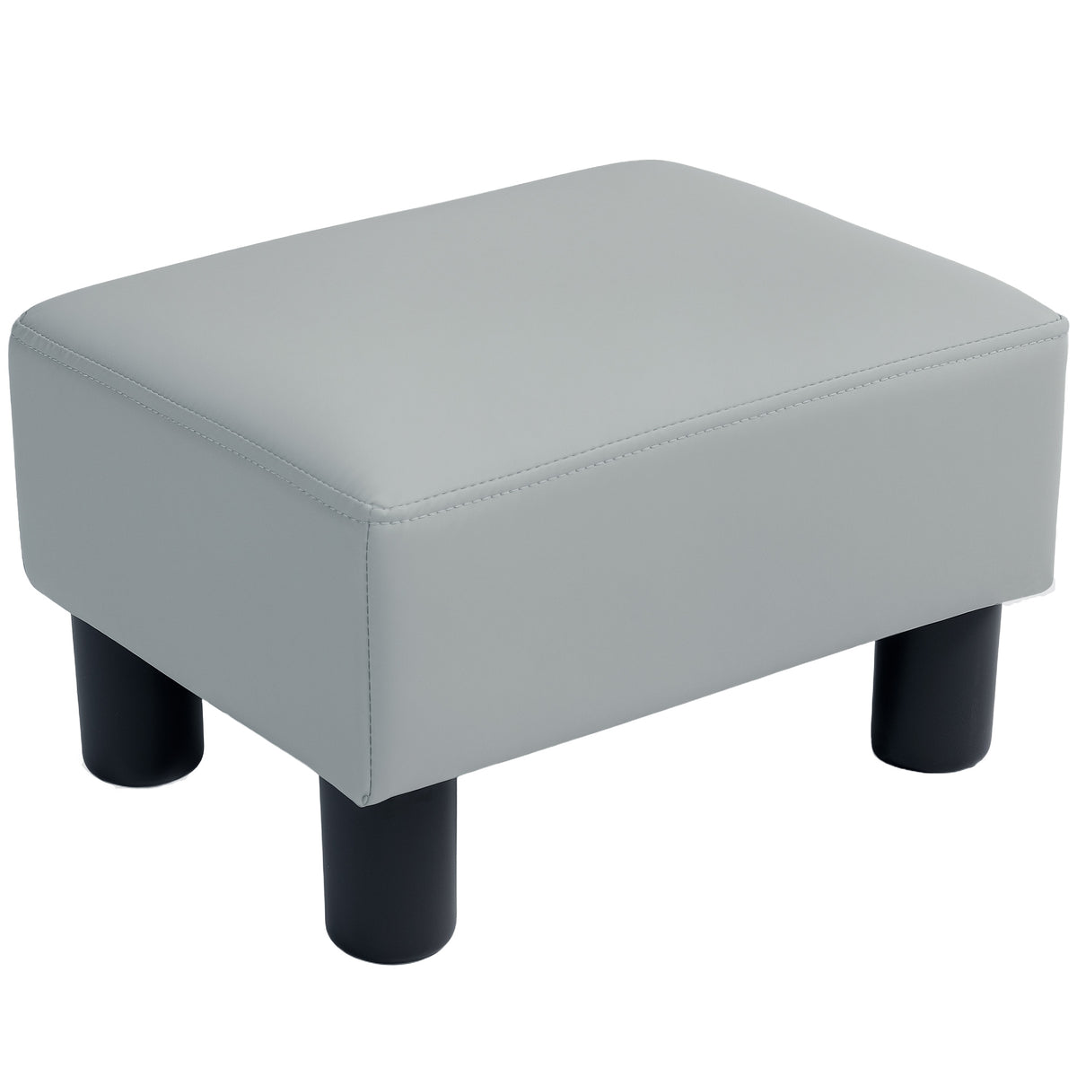 40 cm Padded Faux Leather Footstool – Grey