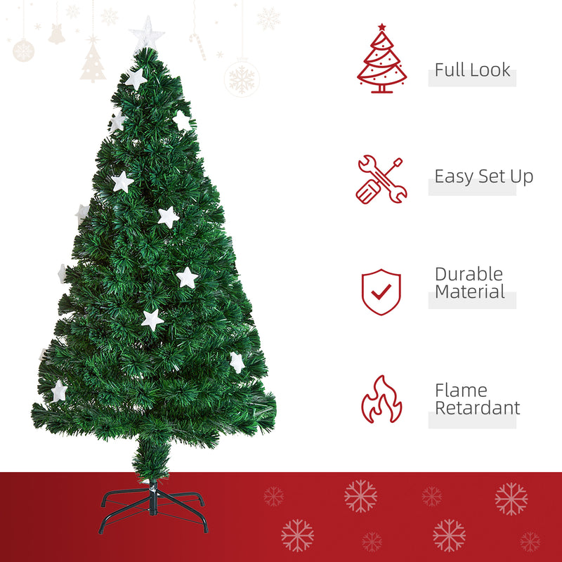 5ft fibre optic Christmas tree with star lights – image 4