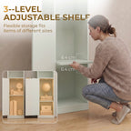 Bookcase Adjustable Shelf Bookshelf Anti-Tip Hardware 6-Tier Storage Cabinet Light Green