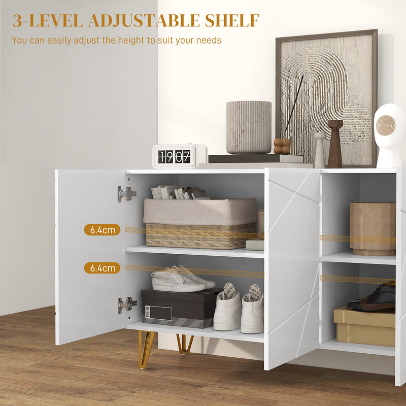 White gloss hairpin sideboard – image 6