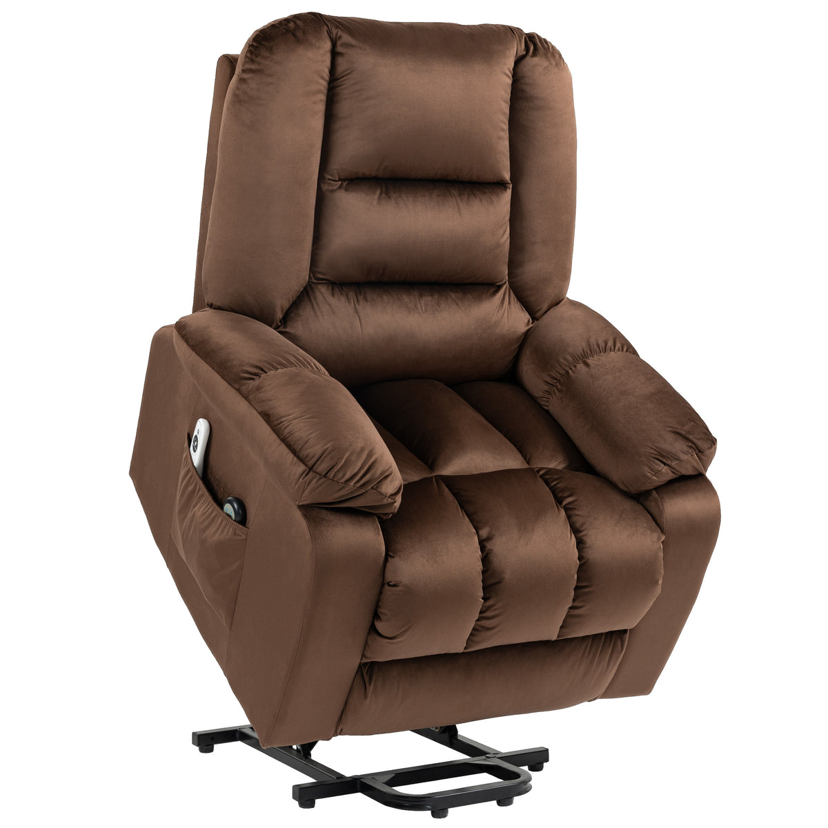 Power Lift Massage Recliner with Heat & Footrest – Dark Brown