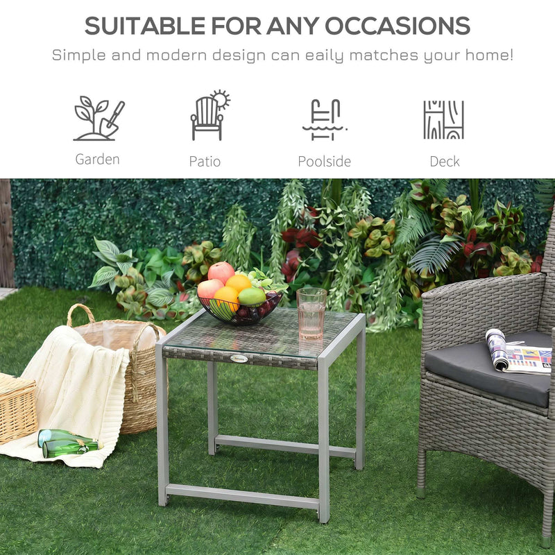 Grey rattan side table – image 5