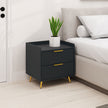 Black 2-drawer bedside table – image 2