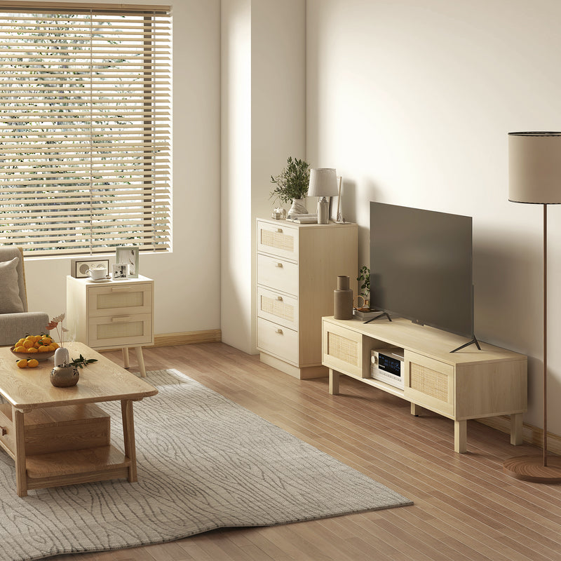 4-drawer rattan panel chest – image 7